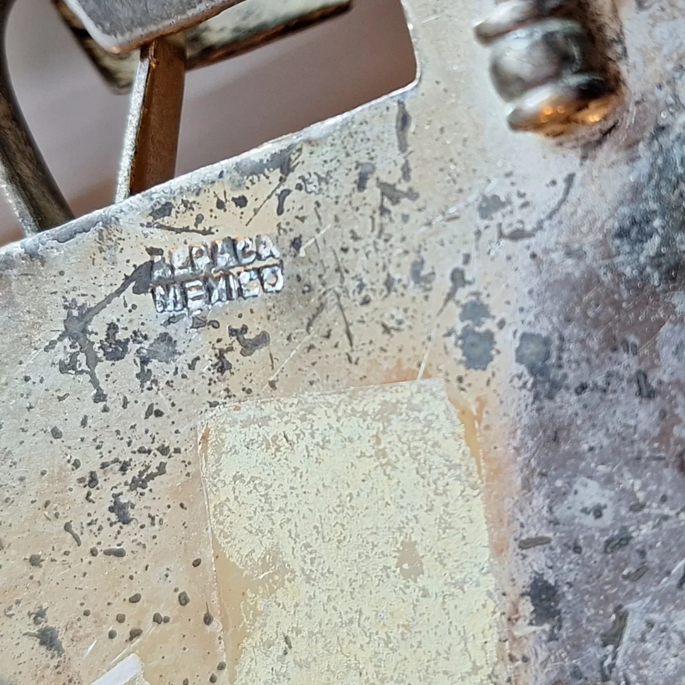 Vintage Mexican black leather belt and longhorn saddle metal belt buckle size 42 - Picture 5 of 10